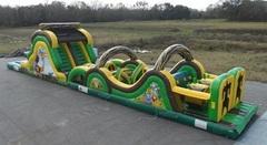 65 Foot Jungle Run Obstacle - Double Lane Slide Combo 65 Foot Jungle Run Obstacle - Double Lane Slide Combo